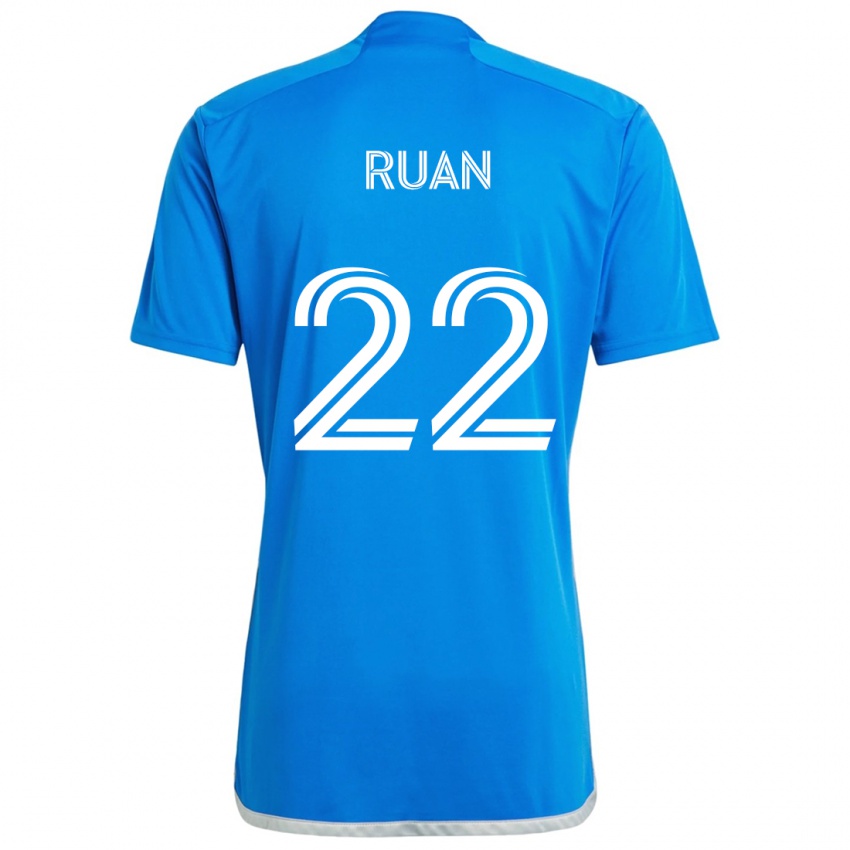 Niño Camiseta Ruan #22 Azul Blanco 1ª Equipación 2024/25 La Camisa