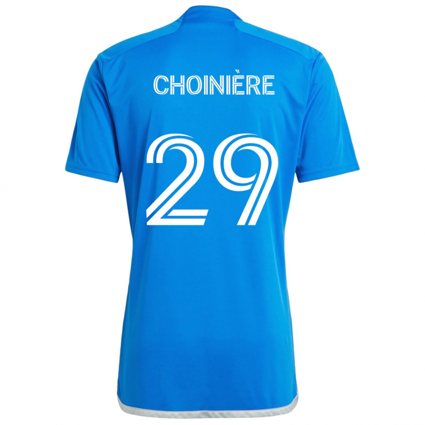 Niño Camiseta Mathieu Choinière #29 Azul Blanco 1ª Equipación 2024/25 La Camisa