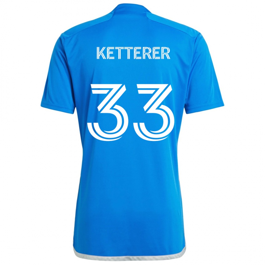 Niño Camiseta Logan Ketterer #33 Azul Blanco 1ª Equipación 2024/25 La Camisa