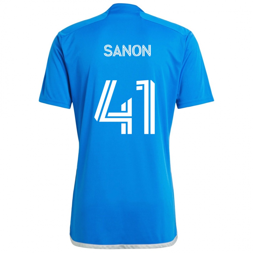 Niño Camiseta Jérémy Sanon #41 Azul Blanco 1ª Equipación 2024/25 La Camisa