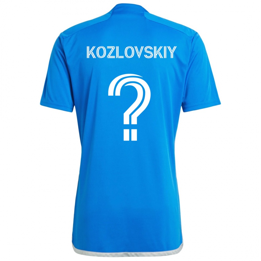 Niño Camiseta Sergei Kozlovskiy #0 Azul Blanco 1ª Equipación 2024/25 La Camisa