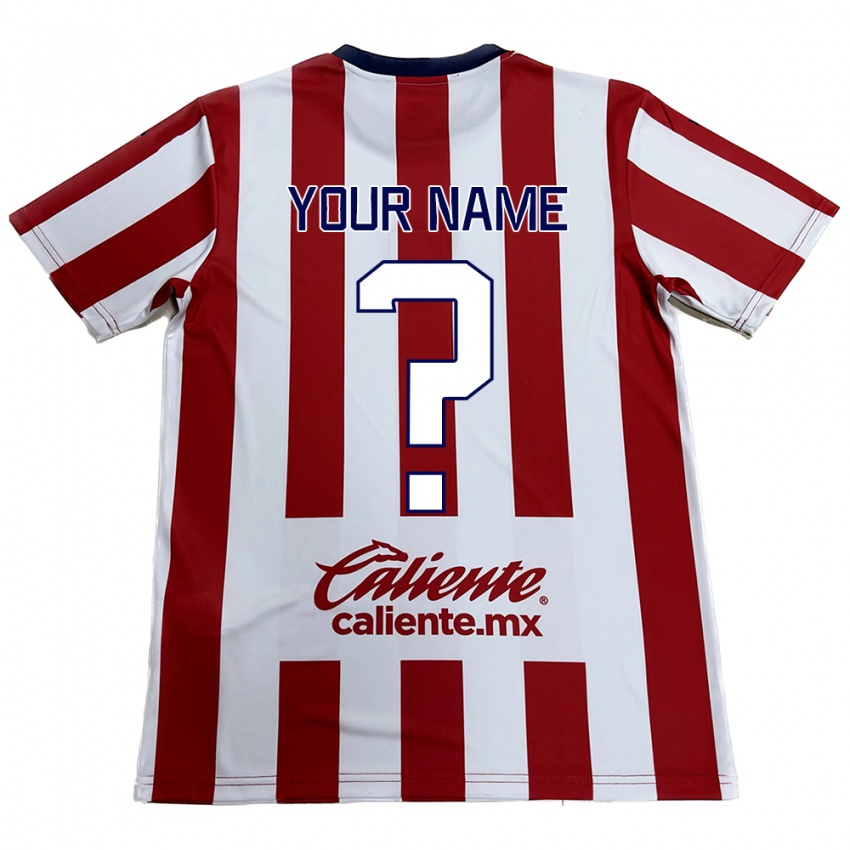 Niño Camiseta Su Nombre #0 Rojo Blanco 1ª Equipación 2024/25 La Camisa