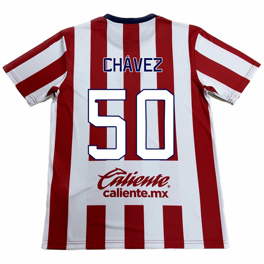 Niño Camiseta Mateo Chávez #50 Rojo Blanco 1ª Equipación 2024/25 La Camisa