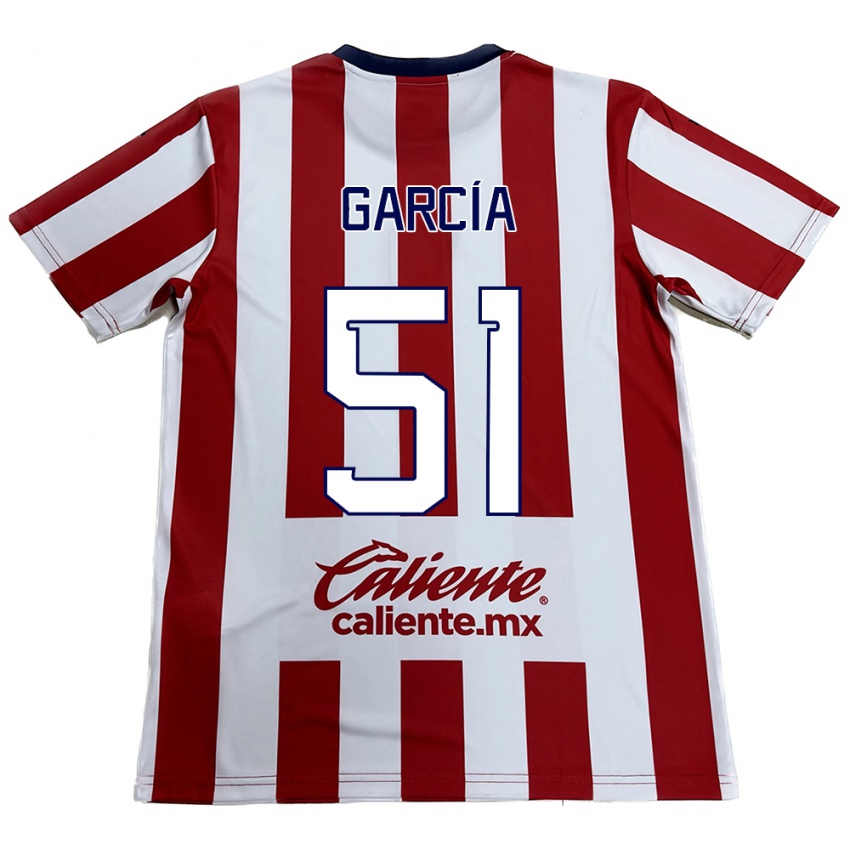 Niño Camiseta Eduardo García #51 Rojo Blanco 1ª Equipación 2024/25 La Camisa