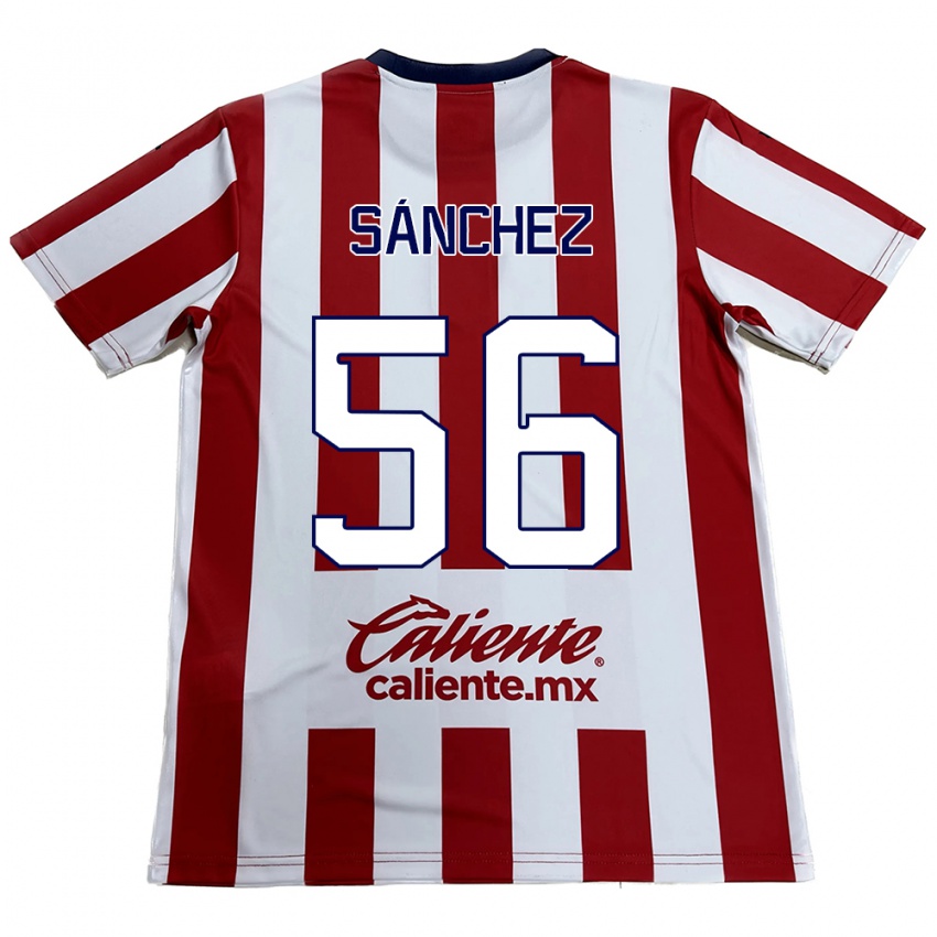 Niño Camiseta Benjamín Sánchez #56 Rojo Blanco 1ª Equipación 2024/25 La Camisa