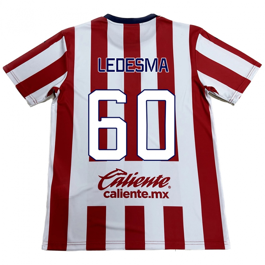 Niño Camiseta Luis Ledesma #60 Rojo Blanco 1ª Equipación 2024/25 La Camisa