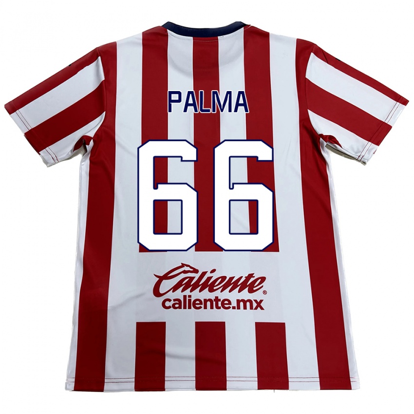 Niño Camiseta Arturo Palma #66 Rojo Blanco 1ª Equipación 2024/25 La Camisa