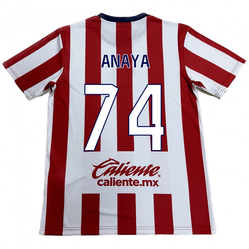 Niño Camiseta Mario Anaya #74 Rojo Blanco 1ª Equipación 2024/25 La Camisa