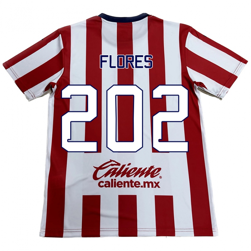 Niño Camiseta Daniel Flores #202 Rojo Blanco 1ª Equipación 2024/25 La Camisa