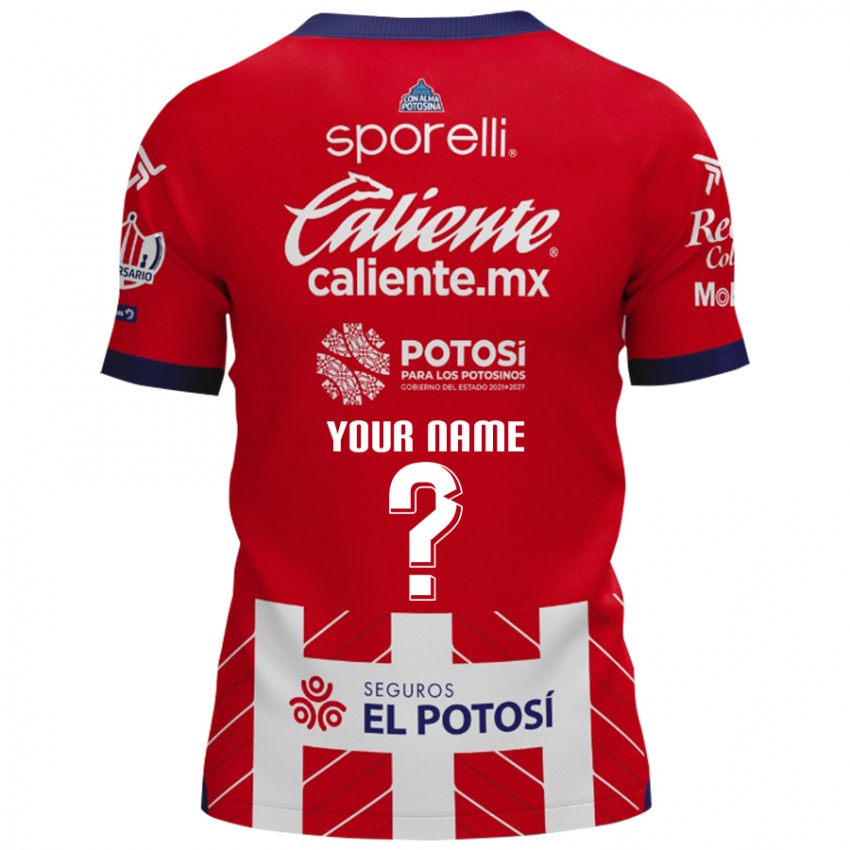 Niño Camiseta Su Nombre #0 Rojo Blanco 1ª Equipación 2024/25 La Camisa