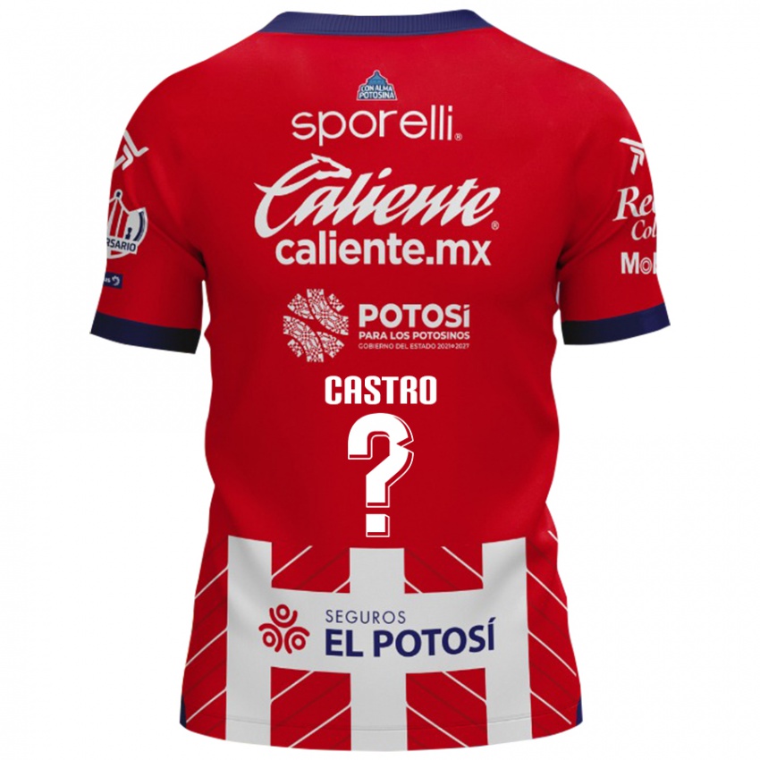 Niño Camiseta Juan Castro #0 Rojo Blanco 1ª Equipación 2024/25 La Camisa