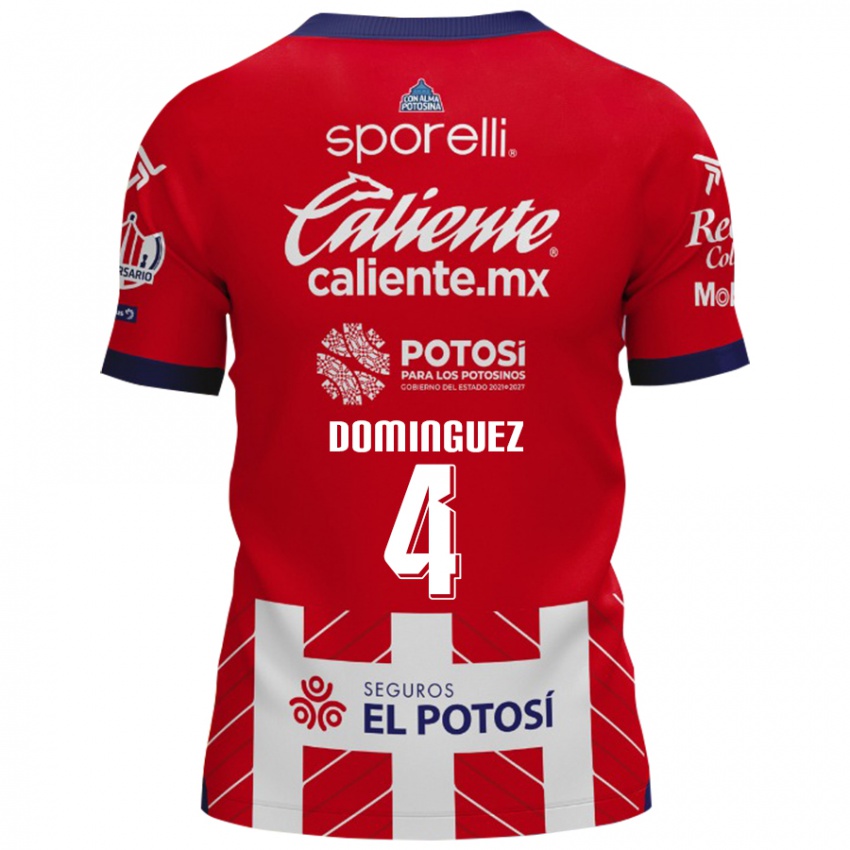 Niño Camiseta Julio Cesar Dominguez #4 Rojo Blanco 1ª Equipación 2024/25 La Camisa