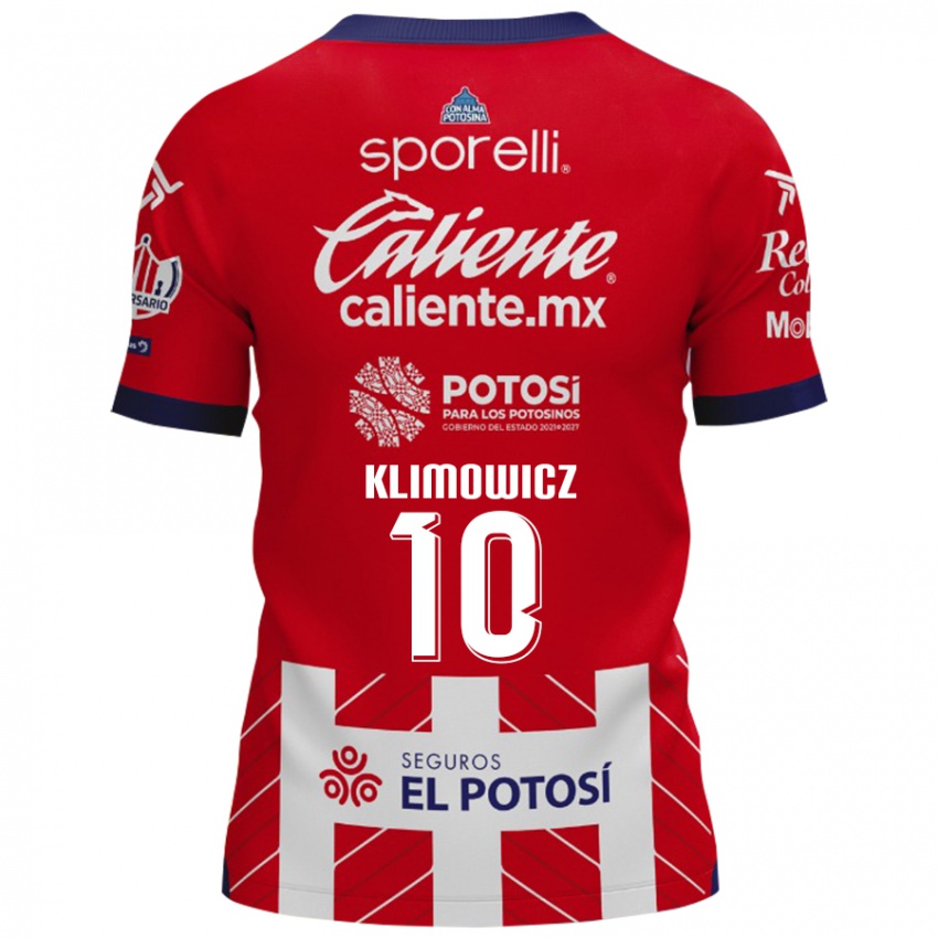 Niño Camiseta Mateo Klimowicz #10 Rojo Blanco 1ª Equipación 2024/25 La Camisa