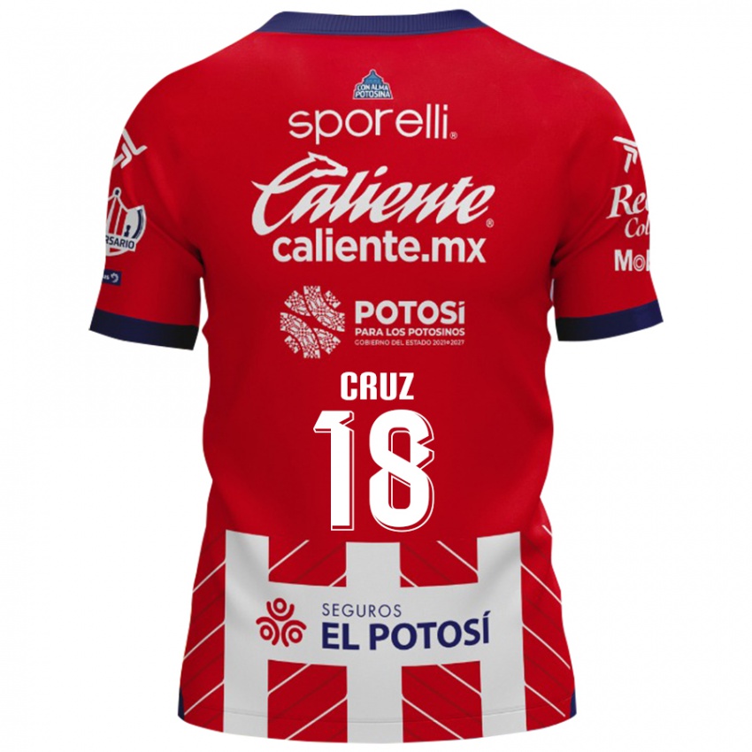 Niño Camiseta Aldo Cruz #18 Rojo Blanco 1ª Equipación 2024/25 La Camisa