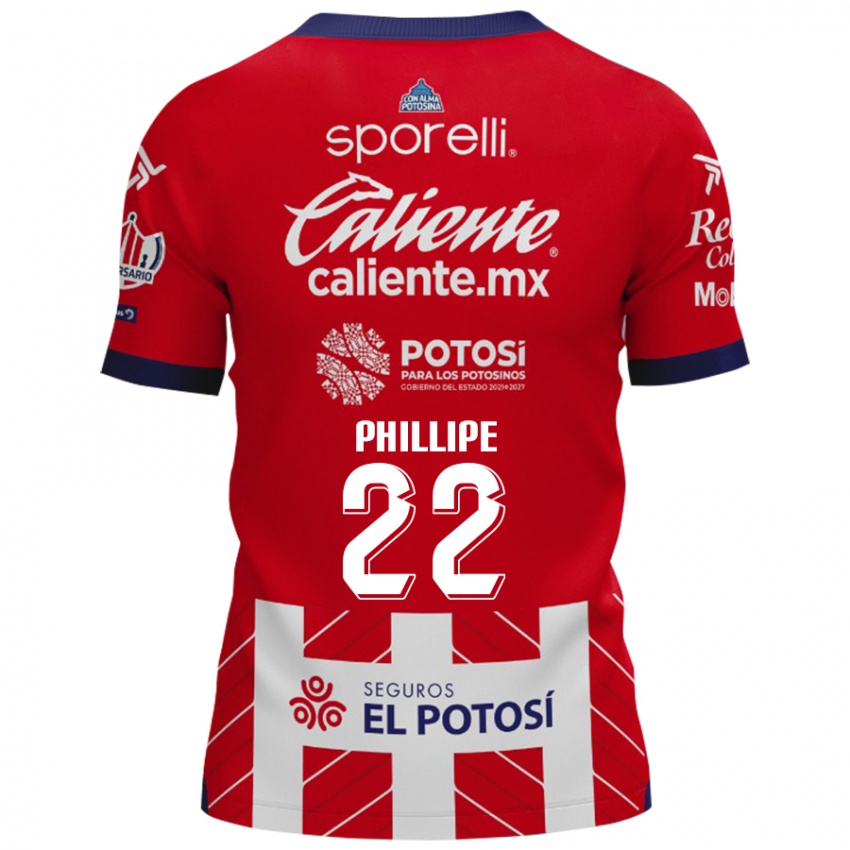 Niño Camiseta Yan Phillipe #22 Rojo Blanco 1ª Equipación 2024/25 La Camisa