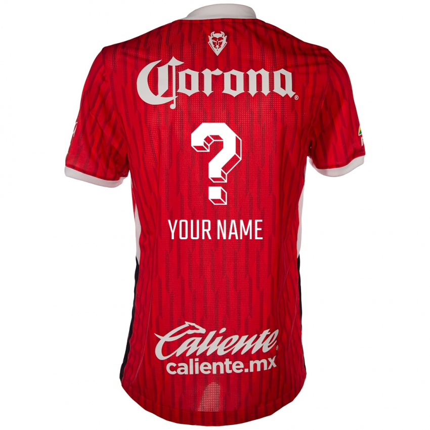 Niño Camiseta Su Nombre #0 Rojo Blanco 1ª Equipación 2024/25 La Camisa