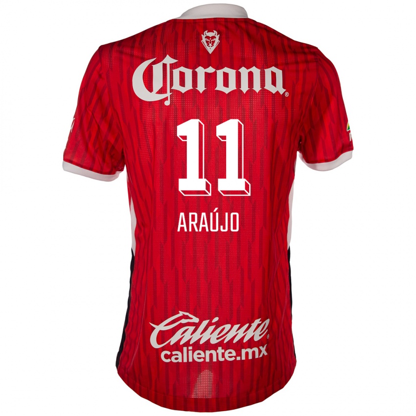 Niño Camiseta Maximiliano Araújo #11 Rojo Blanco 1ª Equipación 2024/25 La Camisa