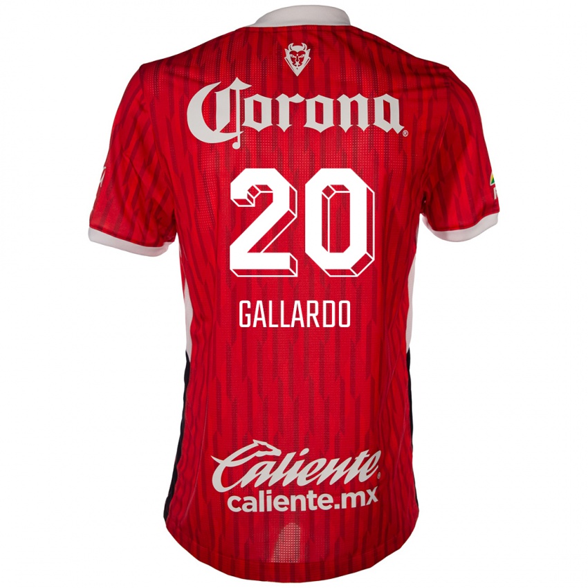 Niño Camiseta Jesús Gallardo #20 Rojo Blanco 1ª Equipación 2024/25 La Camisa