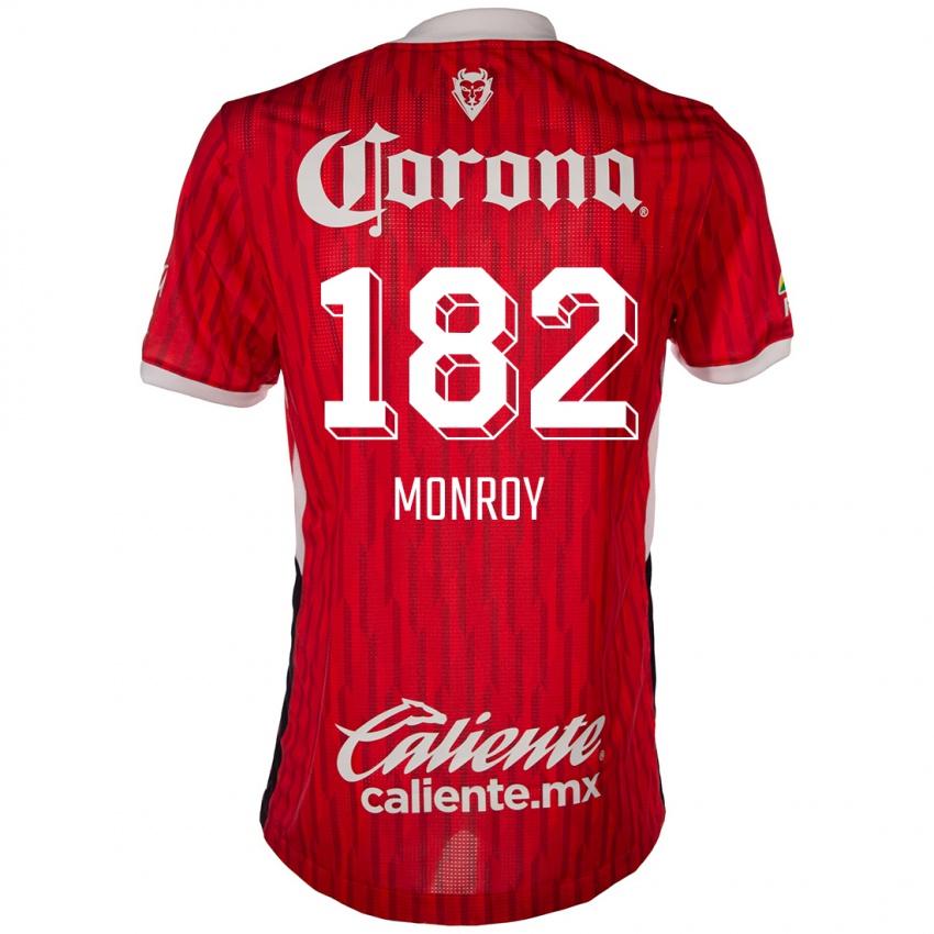 Niño Camiseta Brayan Monroy #182 Rojo Blanco 1ª Equipación 2024/25 La Camisa