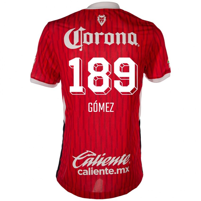 Niño Camiseta Enrique Gómez #189 Rojo Blanco 1ª Equipación 2024/25 La Camisa