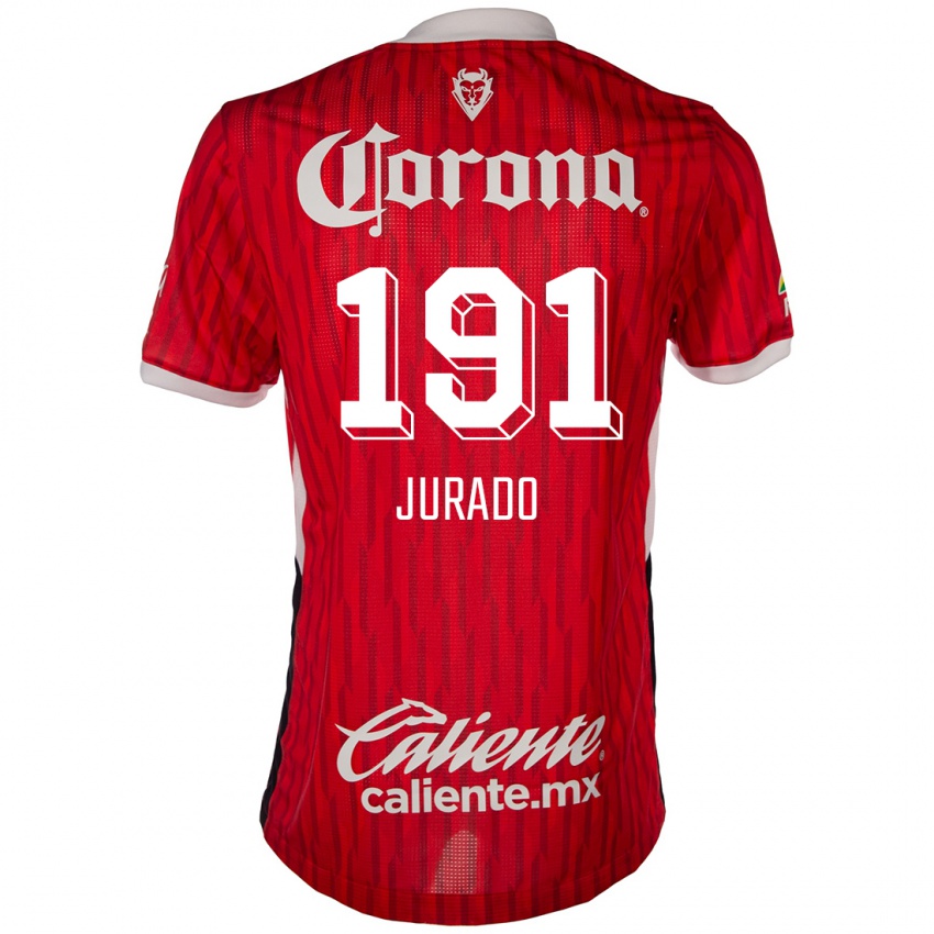 Niño Camiseta Pablo Jurado #191 Rojo Blanco 1ª Equipación 2024/25 La Camisa