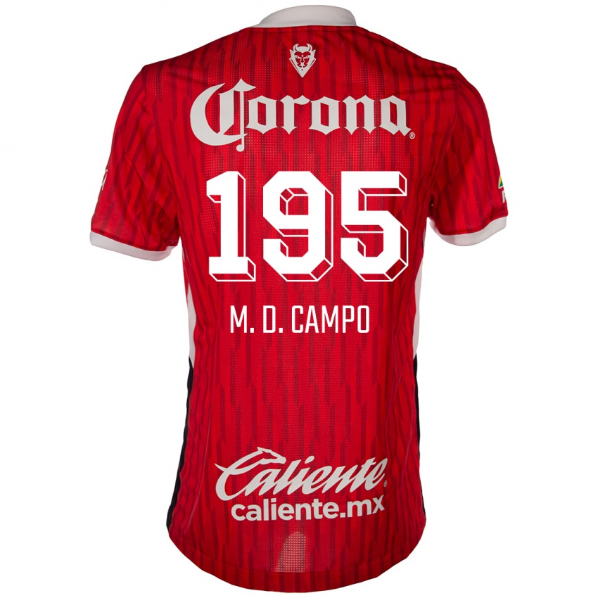 Niño Camiseta Arturo Martín Del Campo #195 Rojo Blanco 1ª Equipación 2024/25 La Camisa