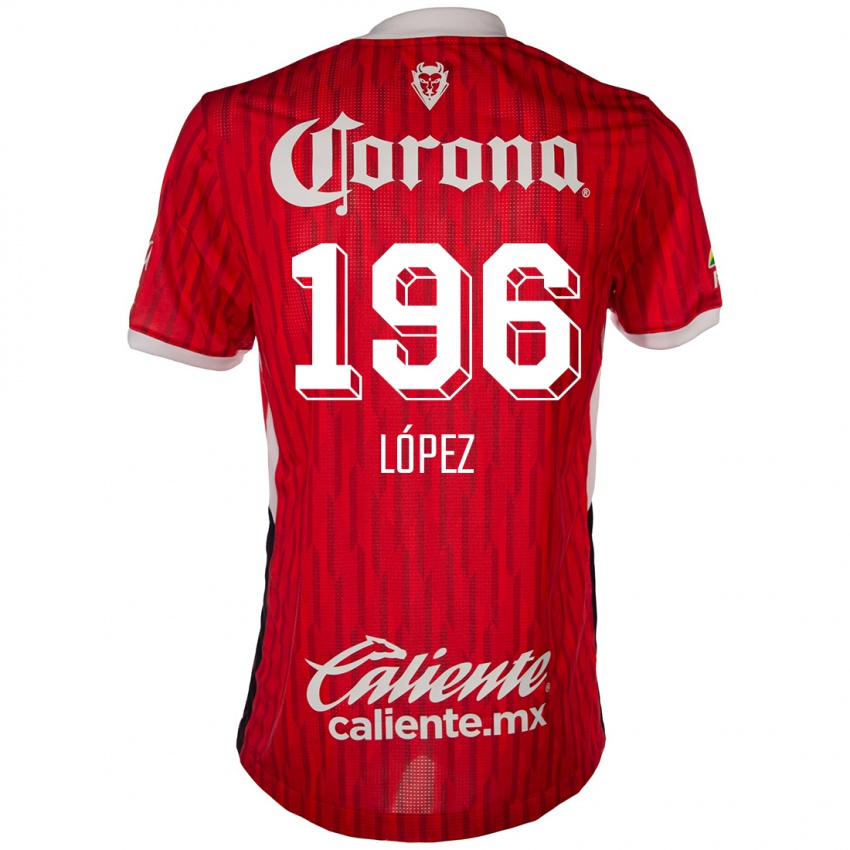 Niño Camiseta Ethan López #196 Rojo Blanco 1ª Equipación 2024/25 La Camisa