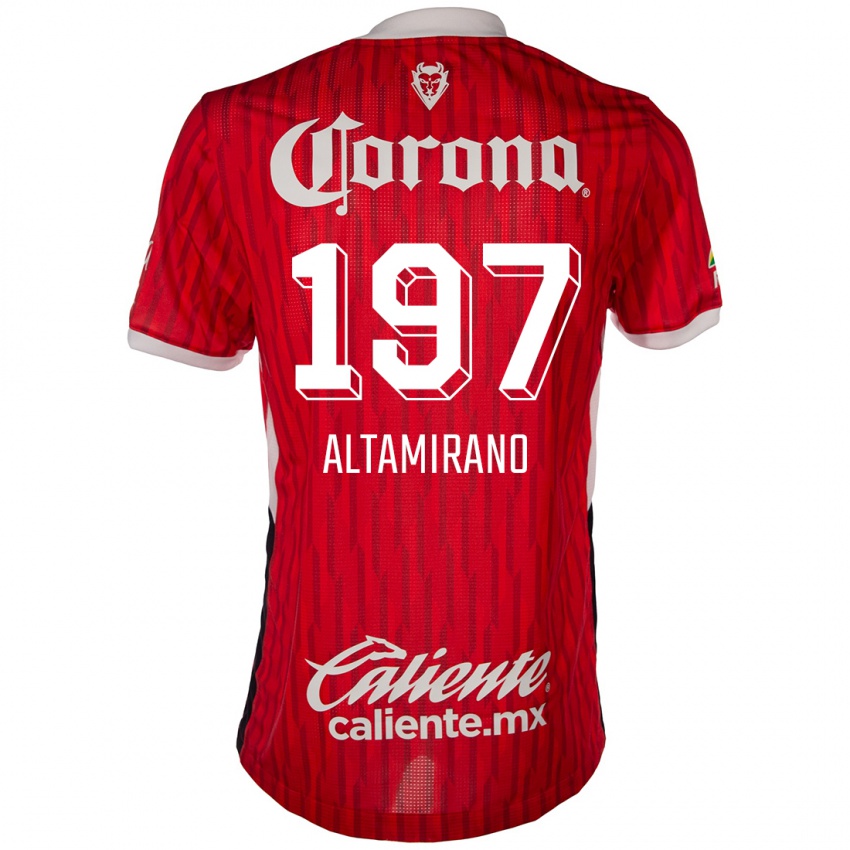 Niño Camiseta Óscar Altamirano #197 Rojo Blanco 1ª Equipación 2024/25 La Camisa