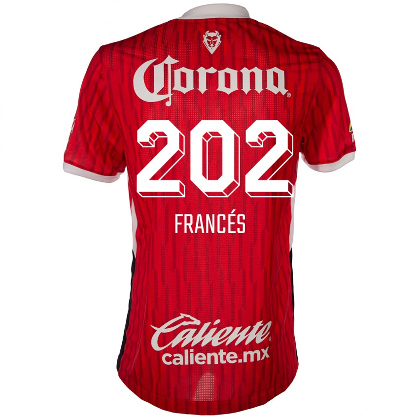 Niño Camiseta Lenin Francés #202 Rojo Blanco 1ª Equipación 2024/25 La Camisa