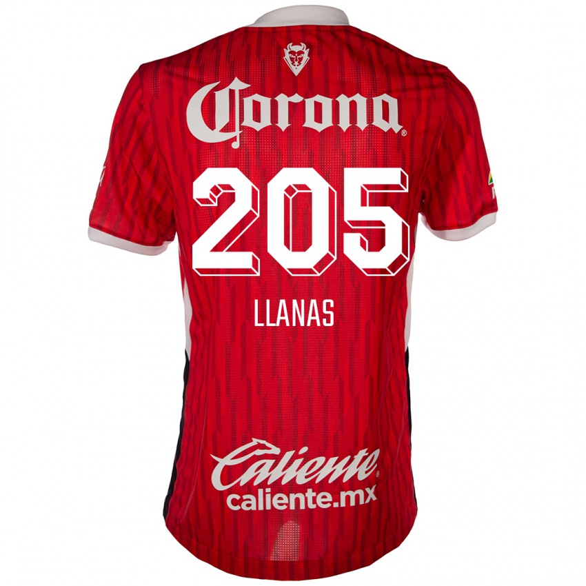 Niño Camiseta Emmanuel Llanas #205 Rojo Blanco 1ª Equipación 2024/25 La Camisa