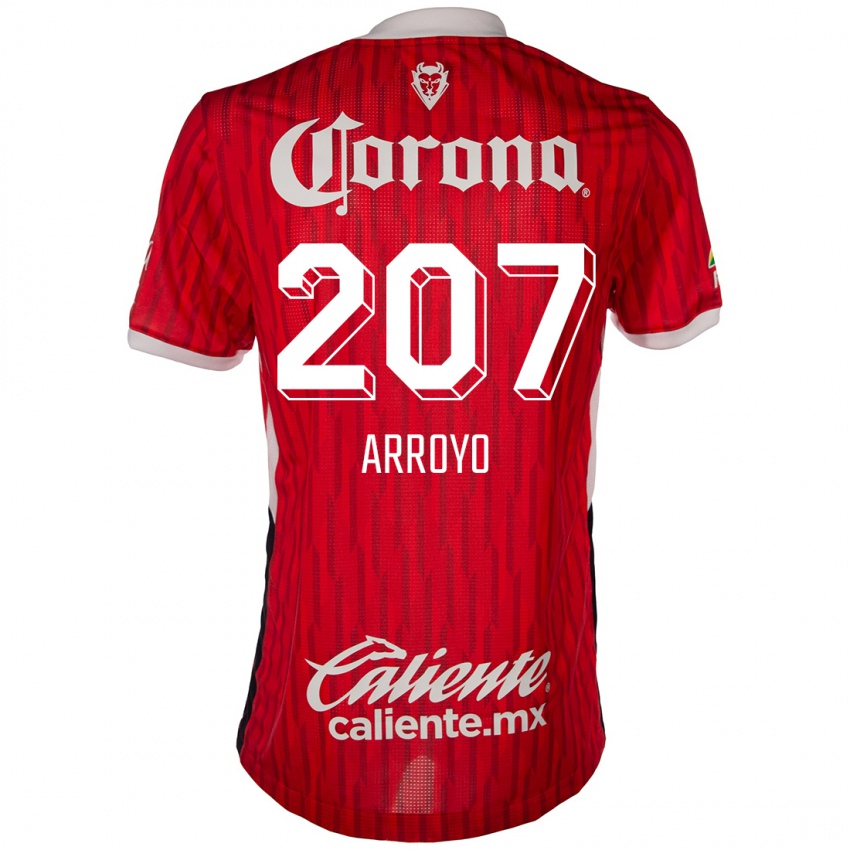 Niño Camiseta José Arroyo #207 Rojo Blanco 1ª Equipación 2024/25 La Camisa