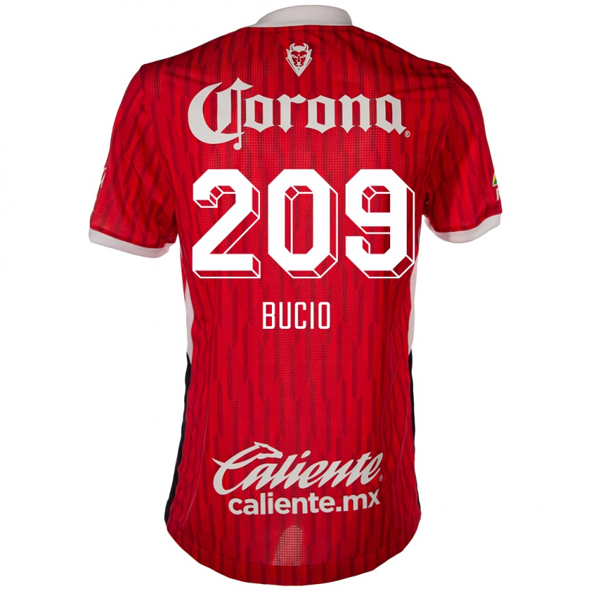 Niño Camiseta Sebastián Bucio #209 Rojo Blanco 1ª Equipación 2024/25 La Camisa