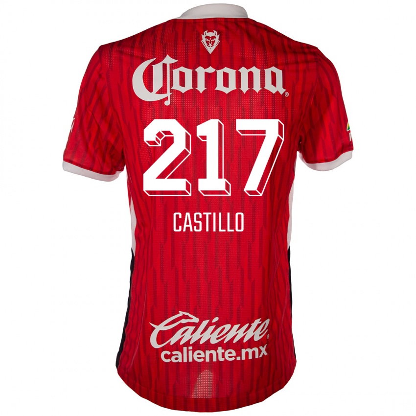 Niño Camiseta Klever Castillo #217 Rojo Blanco 1ª Equipación 2024/25 La Camisa