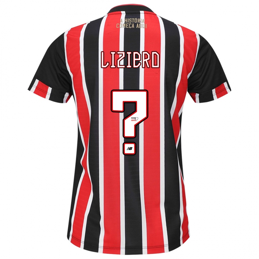 Niño Camiseta Liziero #0 Negro Rojo Blanco 2ª Equipación 2024/25 La Camisa