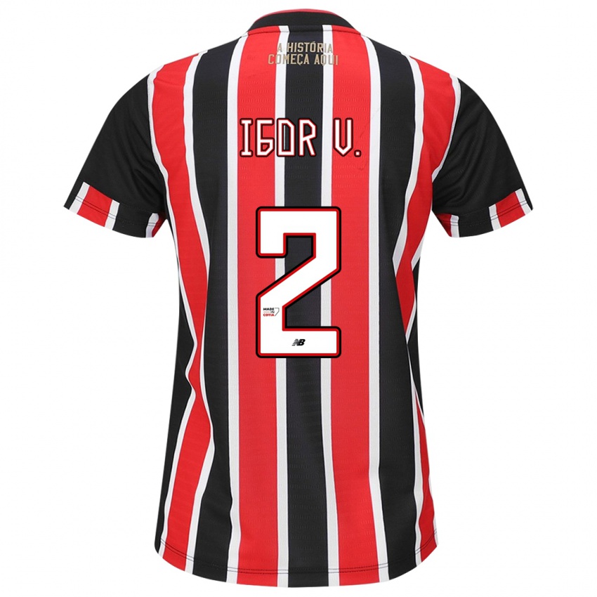 Niño Camiseta Igor Vinicius #2 Negro Rojo Blanco 2ª Equipación 2024/25 La Camisa