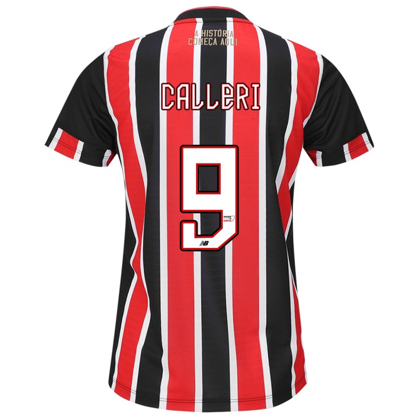 Niño Camiseta Jonathan Calleri #9 Negro Rojo Blanco 2ª Equipación 2024/25 La Camisa