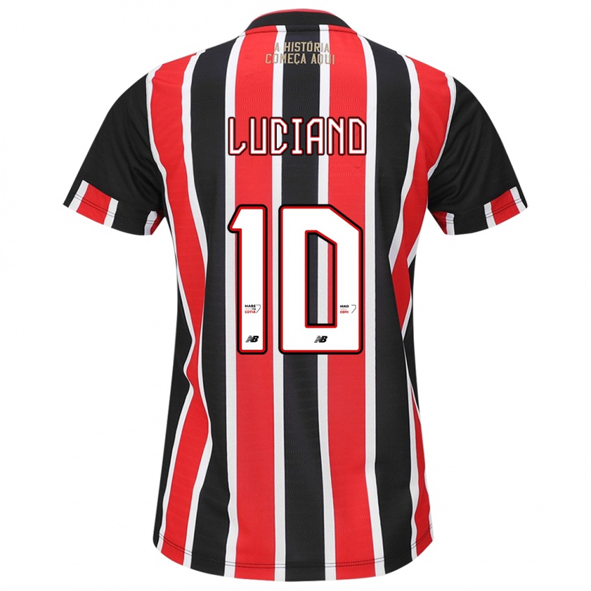 Niño Camiseta Luciano #10 Negro Rojo Blanco 2ª Equipación 2024/25 La Camisa