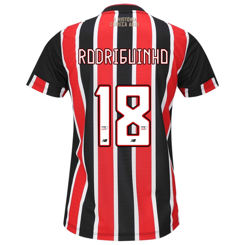 Niño Camiseta Rodriguinho #18 Negro Rojo Blanco 2ª Equipación 2024/25 La Camisa