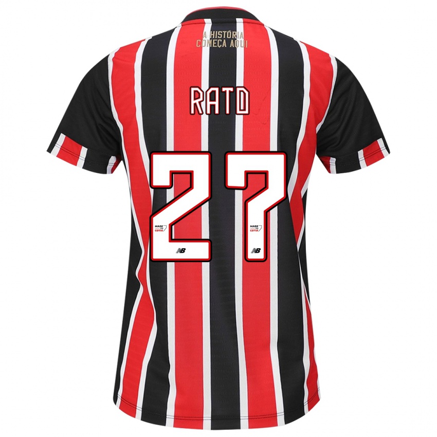 Niño Camiseta Wellington Rato #27 Negro Rojo Blanco 2ª Equipación 2024/25 La Camisa