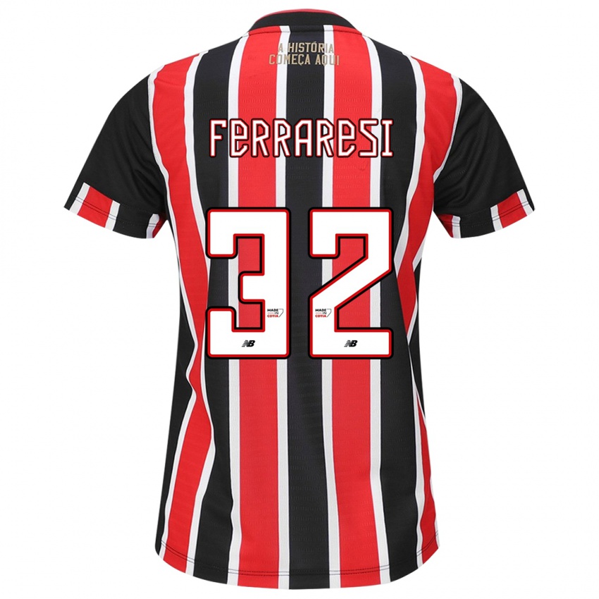 Niño Camiseta Nahuel Ferraresi #32 Negro Rojo Blanco 2ª Equipación 2024/25 La Camisa