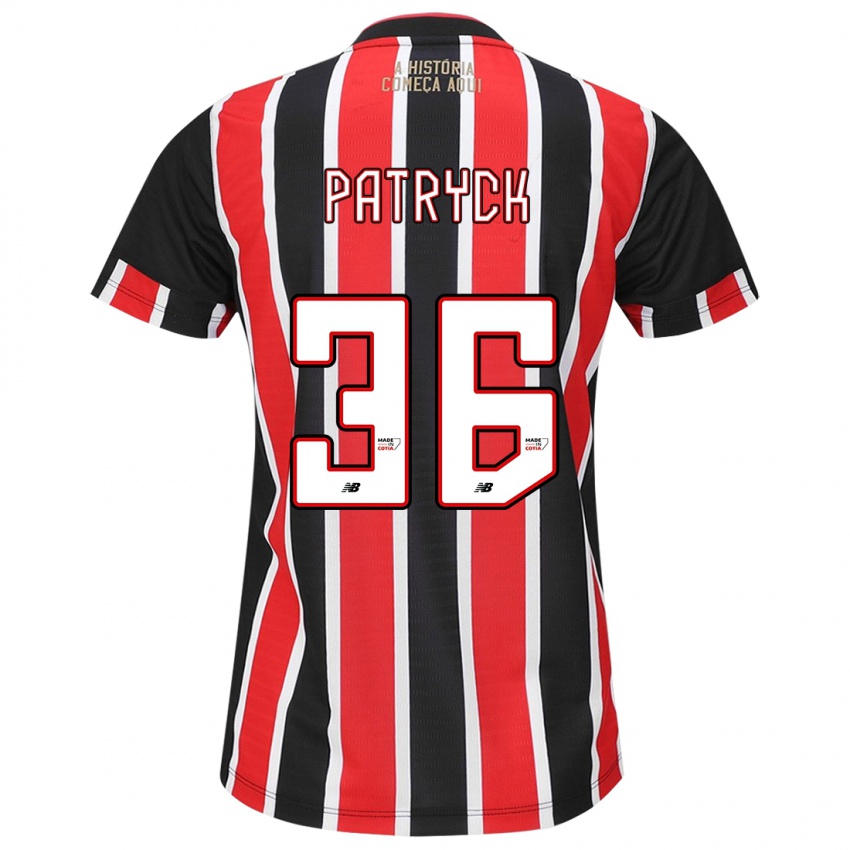 Niño Camiseta Patryck #36 Negro Rojo Blanco 2ª Equipación 2024/25 La Camisa