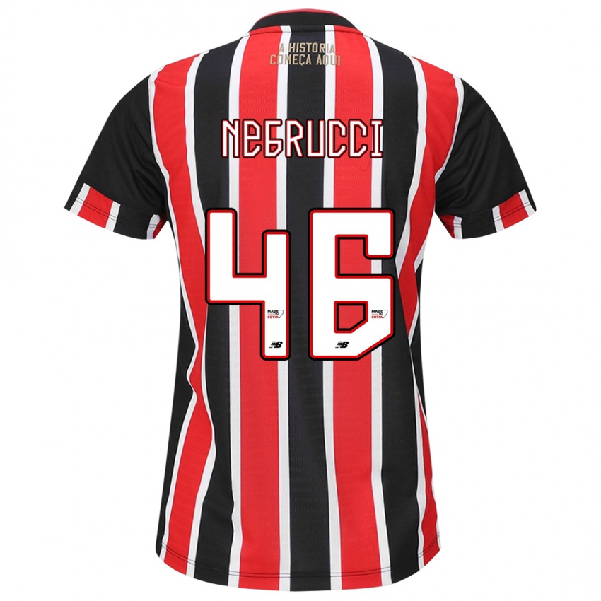 Niño Camiseta Felipe Negrucci #46 Negro Rojo Blanco 2ª Equipación 2024/25 La Camisa