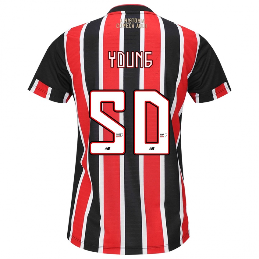 Niño Camiseta Young #50 Negro Rojo Blanco 2ª Equipación 2024/25 La Camisa