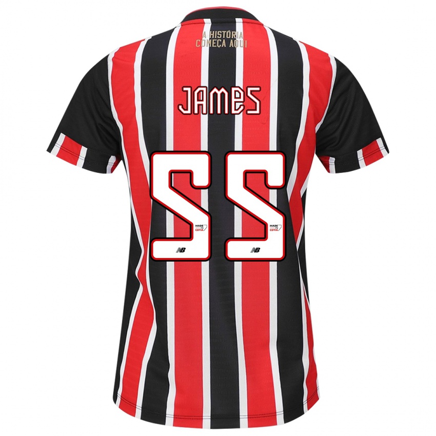 Niño Camiseta James Rodríguez #55 Negro Rojo Blanco 2ª Equipación 2024/25 La Camisa