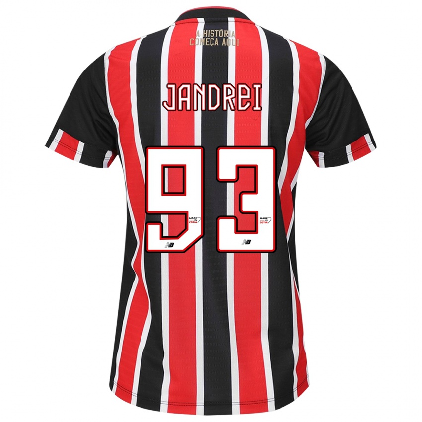 Niño Camiseta Jandrei #93 Negro Rojo Blanco 2ª Equipación 2024/25 La Camisa