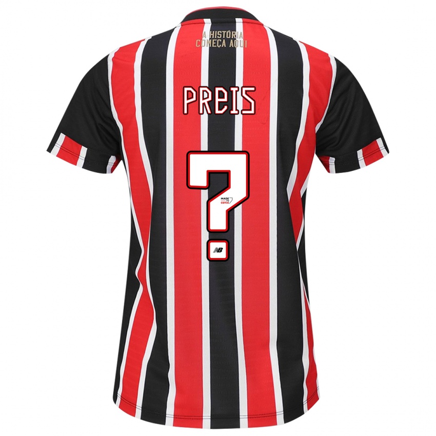 Niño Camiseta Felipe Preis #0 Negro Rojo Blanco 2ª Equipación 2024/25 La Camisa