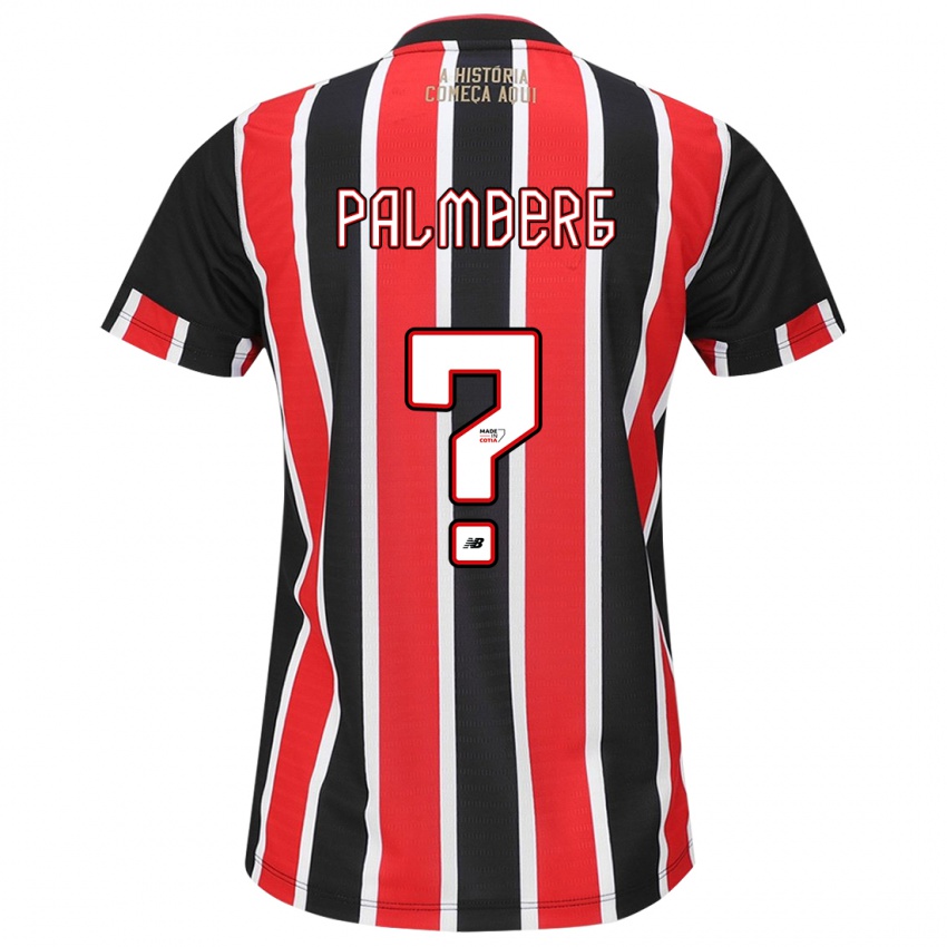 Niño Camiseta Palmberg #0 Negro Rojo Blanco 2ª Equipación 2024/25 La Camisa