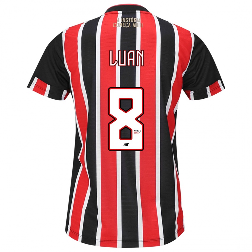 Niño Camiseta Luan #8 Negro Rojo Blanco 2ª Equipación 2024/25 La Camisa