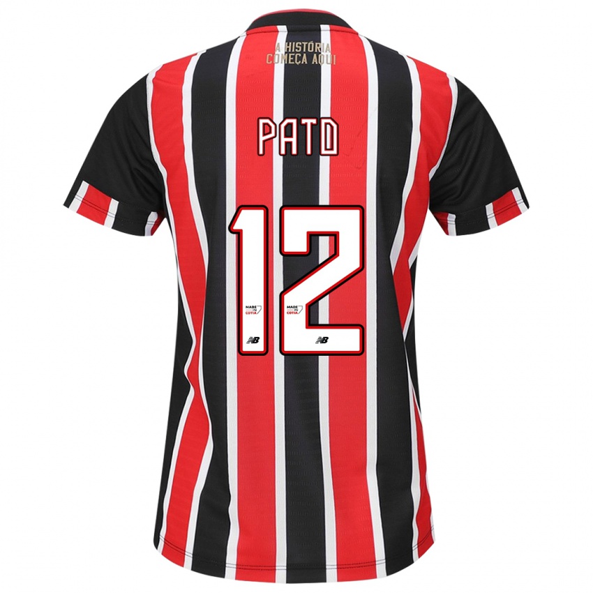 Niño Camiseta Alexandre Pato #12 Negro Rojo Blanco 2ª Equipación 2024/25 La Camisa