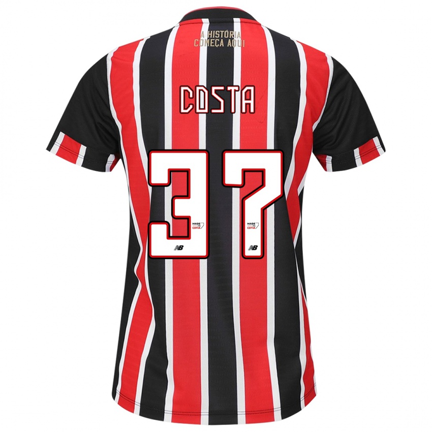 Niño Camiseta Talles Costa #37 Negro Rojo Blanco 2ª Equipación 2024/25 La Camisa